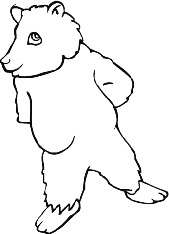 Cartoon Brown Bear Coloring Page